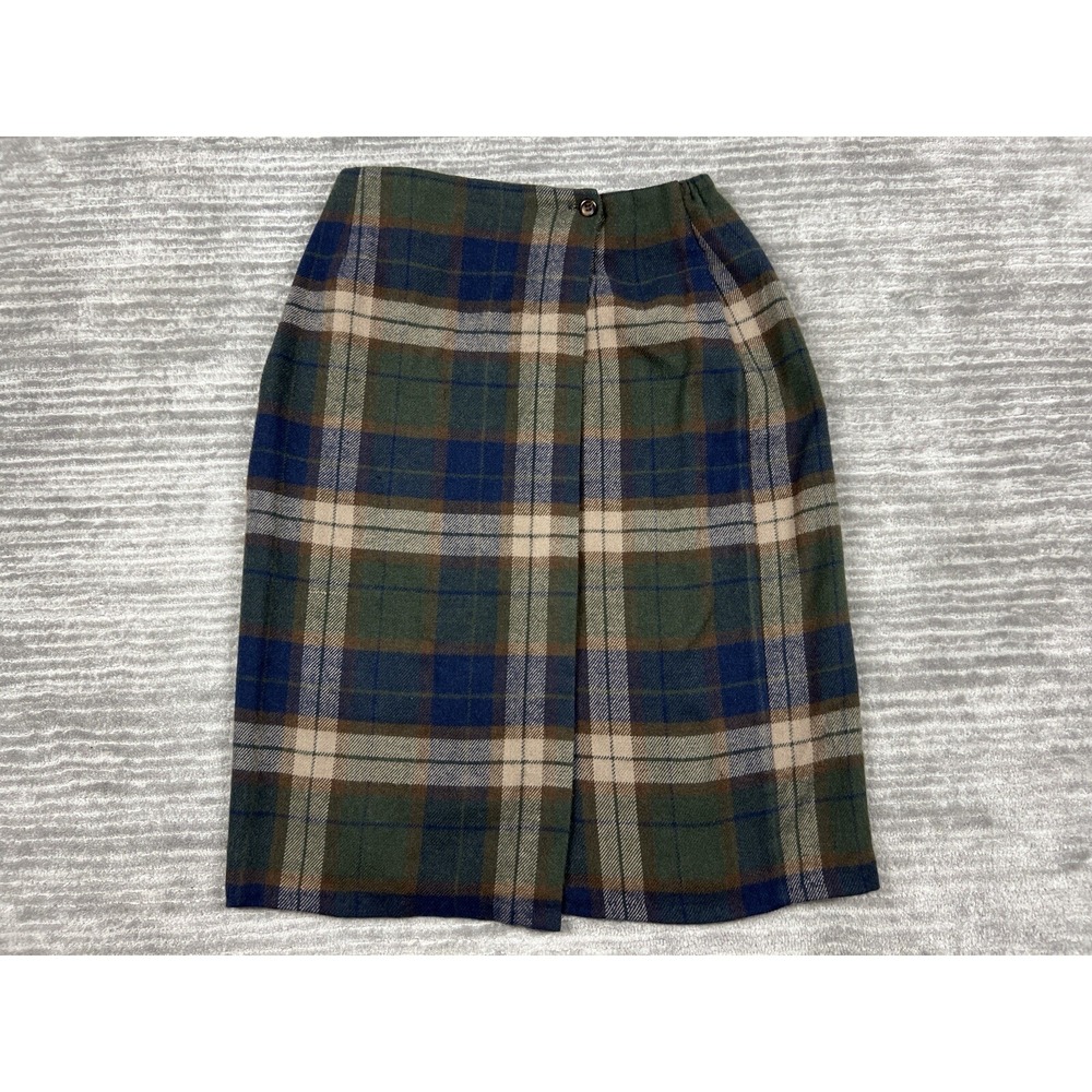 First Option Skirt Womens‎ Small Multicolor Plaid Acrylic Midi Casual